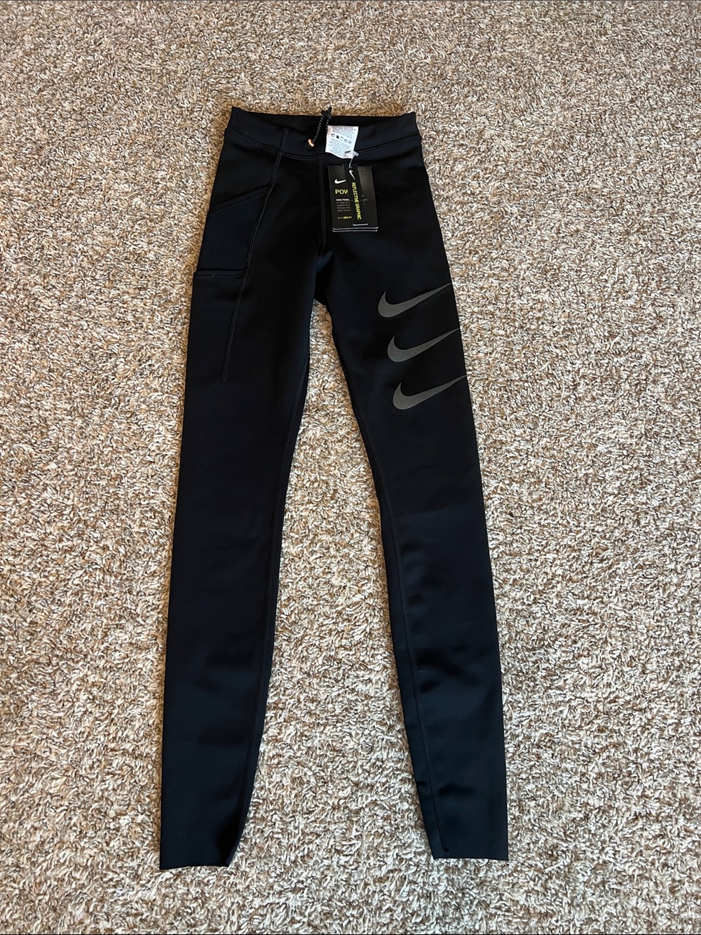 Nike dry fit, reflective graphic, running tights/leggings XXS